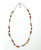 Handcrafted textile-wrapped bead necklace in multiple colors.