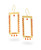 Brass earrings with dark orange thread and carnelian beads