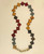 Multicolor horn and brass necklace