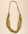 Multi-strand antique-finish glass bead necklace with braided cord