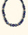 Hand-Painted Blue Pottery Bead Necklace with Floral Patterns