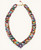 Multicolor Hand-Wrapped Textile & Gemstone Beaded Necklace