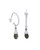 Labradorite Silver Drop Hoops