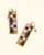 Modern Mosaic Tila Bead Earrings in Brass Frame