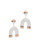 Handmade Chilean ceramic earrings in white and bronze