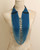 Blue glass bead fringe necklace from Ghana


