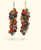 Handmade Kantha fabric bead earrings with brass hooks

