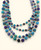 Layered Blue Kantha Bead Necklace – Recycled Textile Elegance