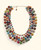 Four-strand colorful Kantha bead necklace handmade in India