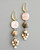 Gold hook earrings with mother of pearl and freshwater pearls