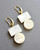 Modern drop earrings with rectangular and circular shell design