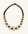 Champagne gold bead necklace with cotton cord choker style