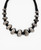 Midnight Silver Graduated Bead Statement Necklace