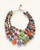 Cultural Elements multi-strand statement necklace with colorful, recycled textile beads.