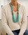 Elephant Carving Aqua Beaded Statement Necklace