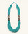 Elephant Carving Aqua Beaded Statement Necklace