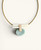 Brass Collar Necklace with Green Jasper Oval