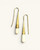 Tosha bone and brass threader drop earrings pair on white background, showing brass cone body and rounded bone tips