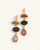 Gold-plated triple stone cat eye drop earrings, front product view on white background showing the full pair