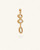 Triple Herkimer Quartz gold-plated pendant back view showing matte gold bezel backs and crystal edges against white background