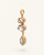 Triple Herkimer Quartz gold-plated pendant angled side view showing brushed gold bezels and crystal clarity of all three stones