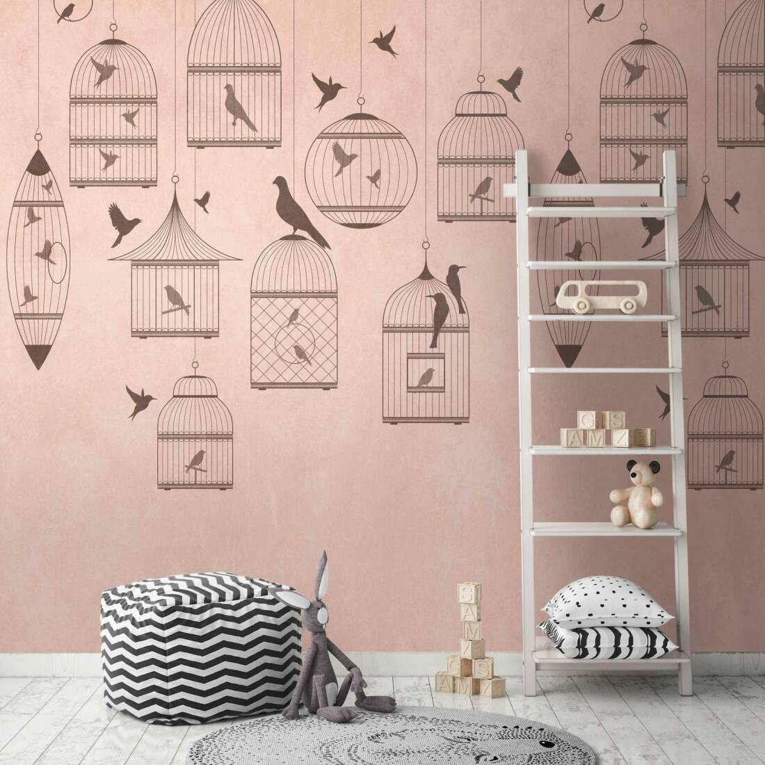 birdcage wallpaper b&q