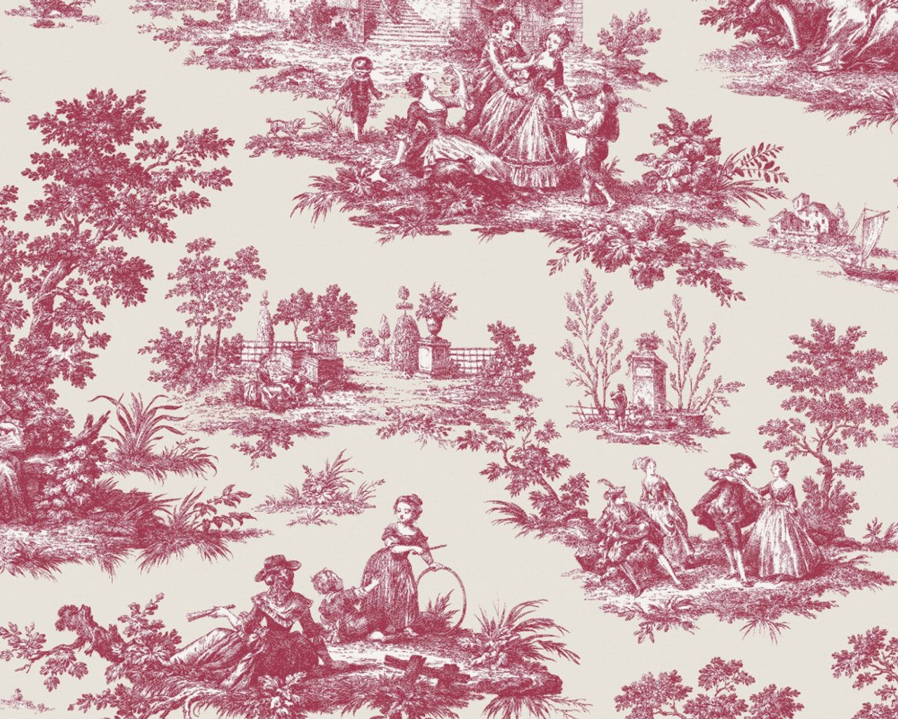 Red  Toile  Wallpaper  Home Decor  The Home Depot