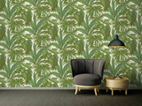 RW64962405A Versace Palm leaf wallpaper