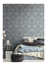 RW733346P Damask leaf wallpaper