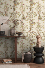 RW3790431A Cream Bird in Tree   Wallpaper