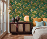RW379161A Green & Gold Oriental Tree Wallpaper
