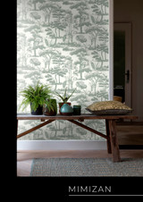 RY4328 Green Tree with Heron Wallpaper