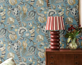 RW75807P Blue Peacock Wallpaper