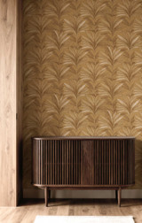 RW75813P Gold Palm Leaf Wallpaper