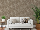 RW7A84304G Brown Meadow Leaf Wallpaper