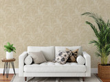 RW7A84301G Pale Peach Meadow Leaf Wallpaper