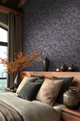 RW7790011A Midnight Blue Zen branches Wallpaper