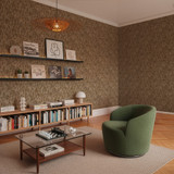 RW7790084A Gold & Brown Reclaimed Wood Effect Wallpaper