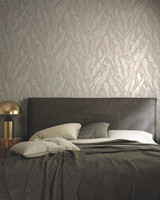 RW726214S Beige Palm Leaf Wallpaper
