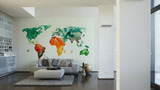 Colourful world  map 3 Mural