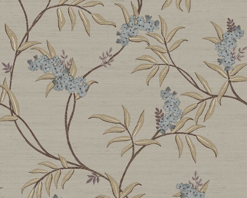 RW733303P Floral on luxurious textured wallpaper