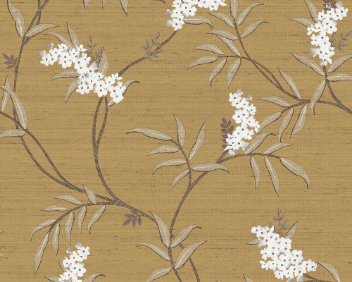 RW733307P Floral pattern on luxurious textured wallpaper