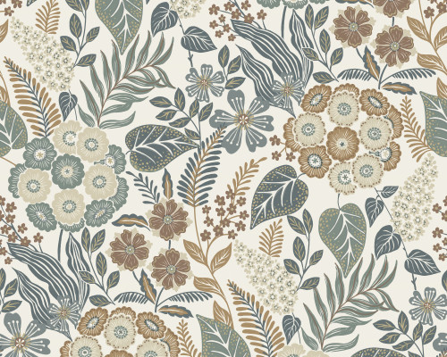 RW7A76601G Blue Leaf  Wallpaper