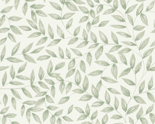 RW7A79202G Green Leaf Wallpaper