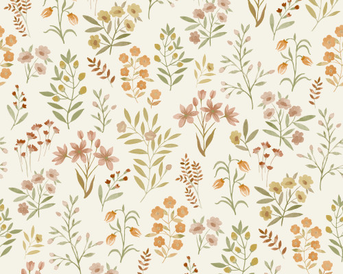 RW7A80102G Green & Gold Floral Wallpaper