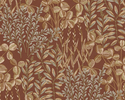 RW78902G Rust Leaf Wallpaper