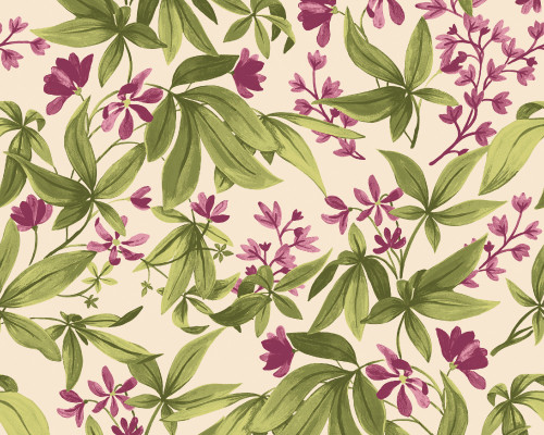 RW7A80402G Pink Leaf Wallpaper