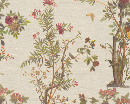 RW3790431A Cream Bird in Tree   Wallpaper