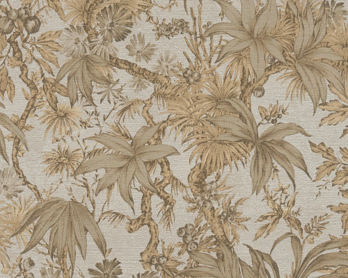 RW3790474A  Silver Gold Leaf Wallpaper