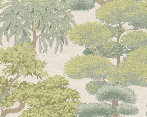 RW9791613A Green Oriental Tree Wallpaper
